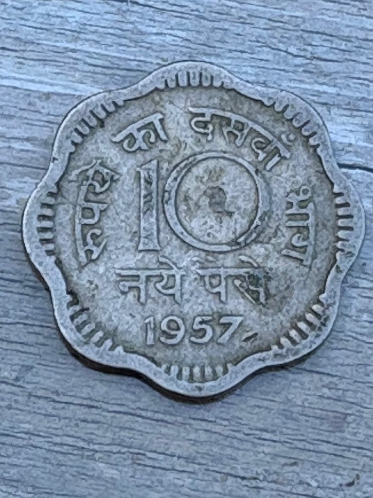 10 Paise 1957 India, Postzegels en Munten, Munten | Azië, Ophalen of Verzenden, Zuid-Azië, Losse munt