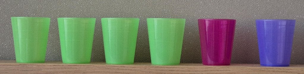 Tupperware mini bekertjes hoogte 5,5cm Ø4,5cm NIEUW, Ophalen of Verzenden, Nieuw, Blauw, Beker of Kan