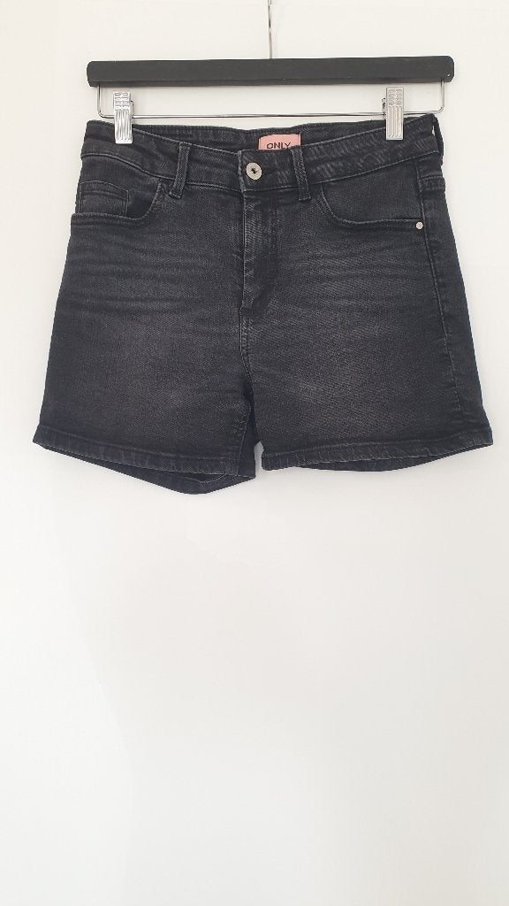 Only Denim Shorts Stretch Grijs Donkergrijs maat M, Kleding | Dames, Only, Ophalen of Verzenden, Zo goed als nieuw, W30 - W32 (confectie 38/40)