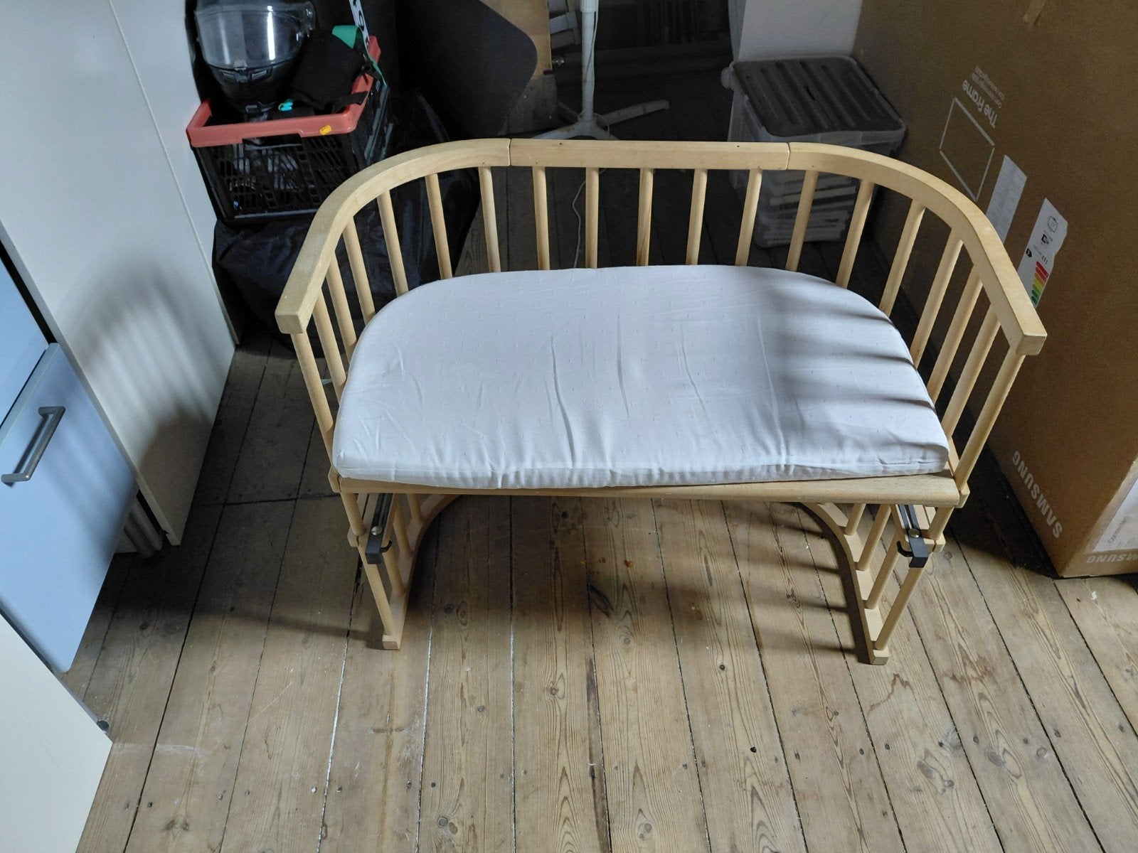 Houten cosleeper inclusief matras, Ophalen of Verzenden, Gebruikt, Wieg