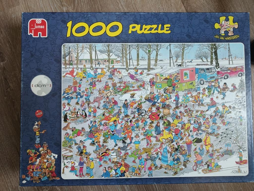Jan van Haasteren puzzel. Op glad ijs. 1000 stukjes, Ophalen, 500 t/m 1500 stukjes, Zo goed als nieuw