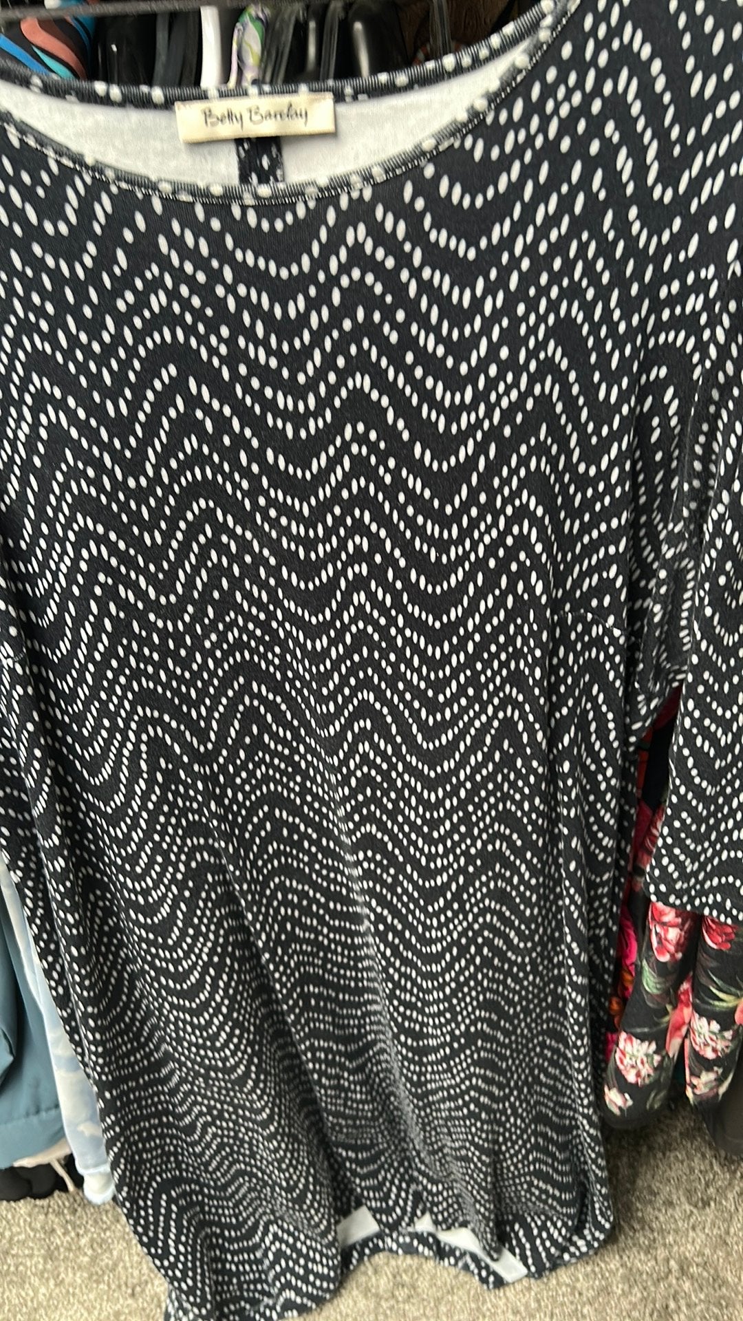 Betty Barclay jurk blauw met polkadots XL, Ophalen, Zo goed als nieuw, Maat 46/48 (XL) of groter, Blauw