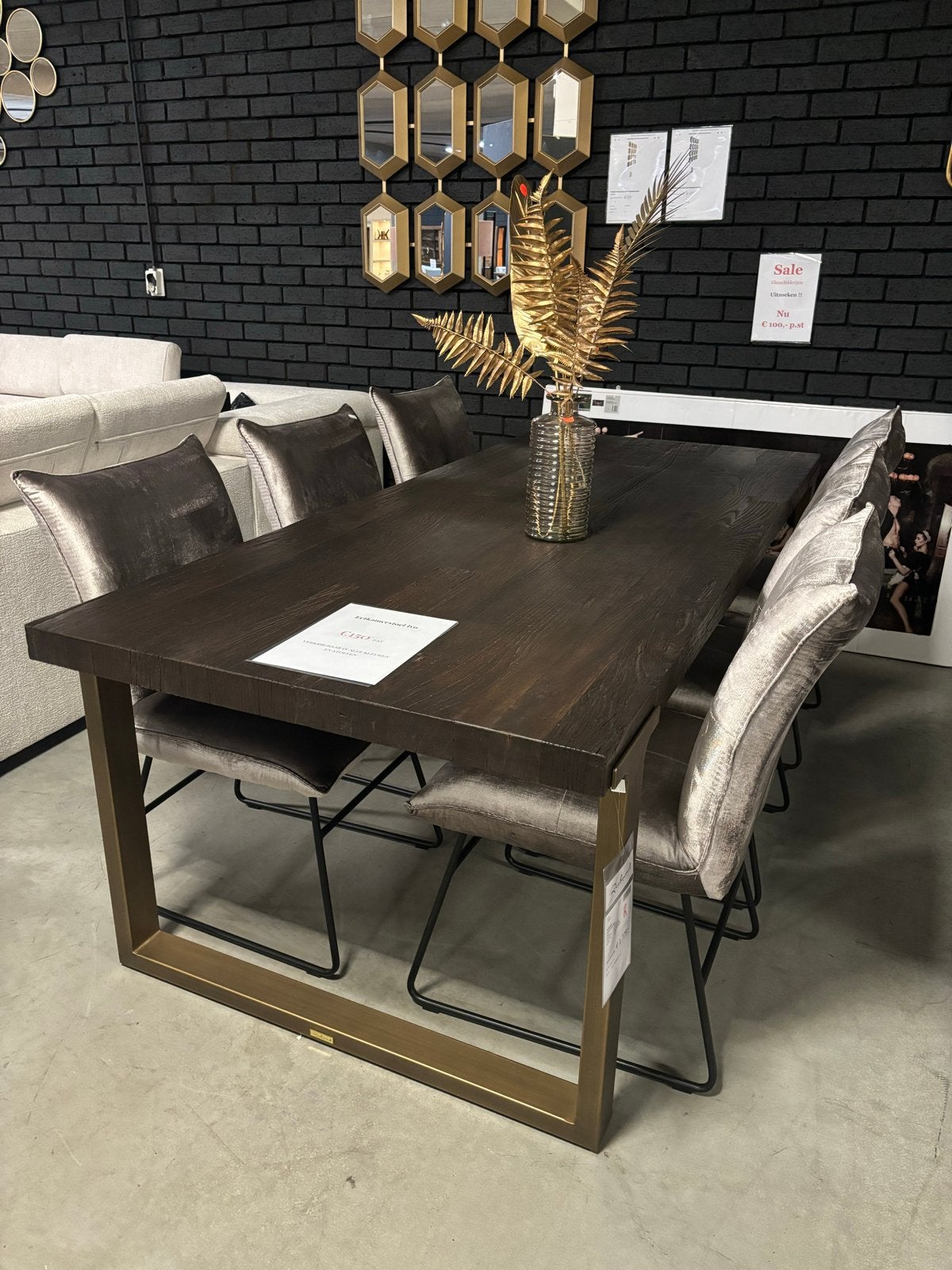 Richmond Interiors Eettafel Cromfort Mill -Showroom Opruimin, Huis en Inrichting, 100 tot 150 cm, Nieuw, Ophalen of Verzenden