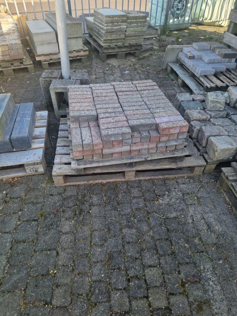 3 m2 dikformaat 22x7,3x6 cm rood zwart, Ophalen, Klinkers, Nieuw, 10 m² of meer