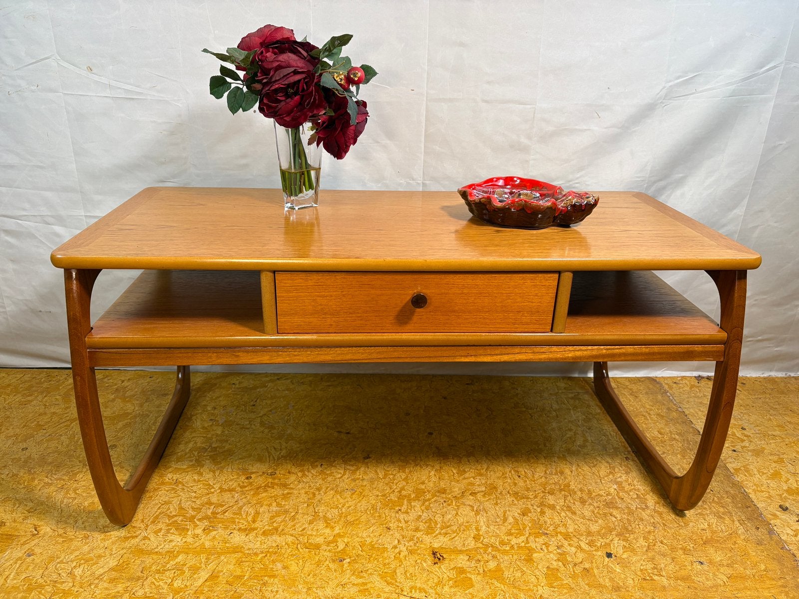 Gratis bezorging!Vintage Retro teak salontafelMidCentury1960, 50 – 75, 100 tot 150 cm, Teakhout, Nathan