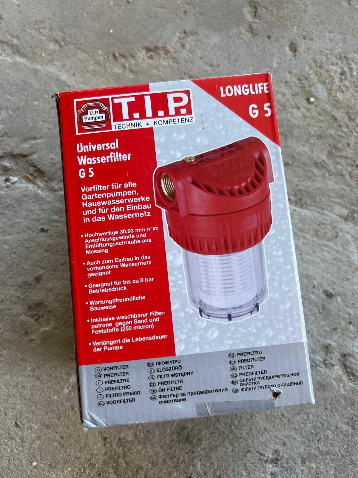 T.I.P. Universeel Waterfilter G5 - Voor Tuin- en Bronpompen, Ophalen, Nieuw, Handmatig, Overige typen
