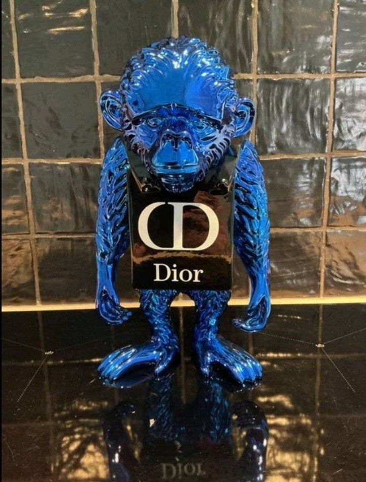 Van Apple Art - Fashion Monkey Dior - 30 cm - Chrome, Ophalen of Verzenden