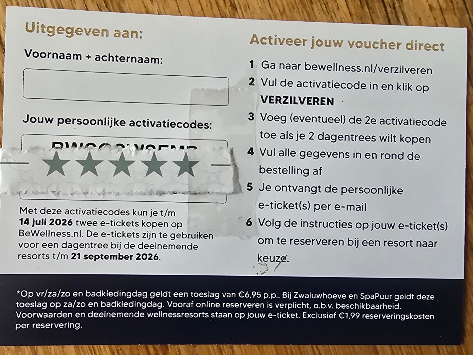 KORTINGSVOUCHER sauna 2 personen t/m 21 september geldig, Tickets en Kaartjes, Twee personen, Trein, Algemeen kaartje