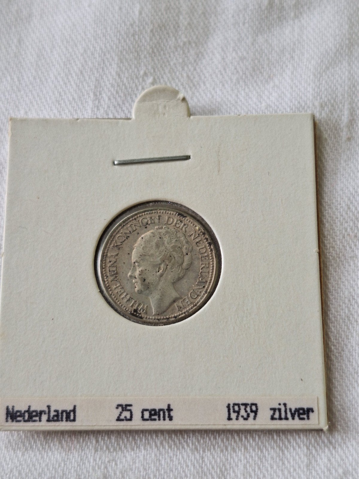 Zilveren kwartje 1939 Koningin Wilhelmina, Postzegels en Munten, Munten | Nederland, Zilver, 25 cent, Ophalen of Verzenden, Koningin Wilhelmina
