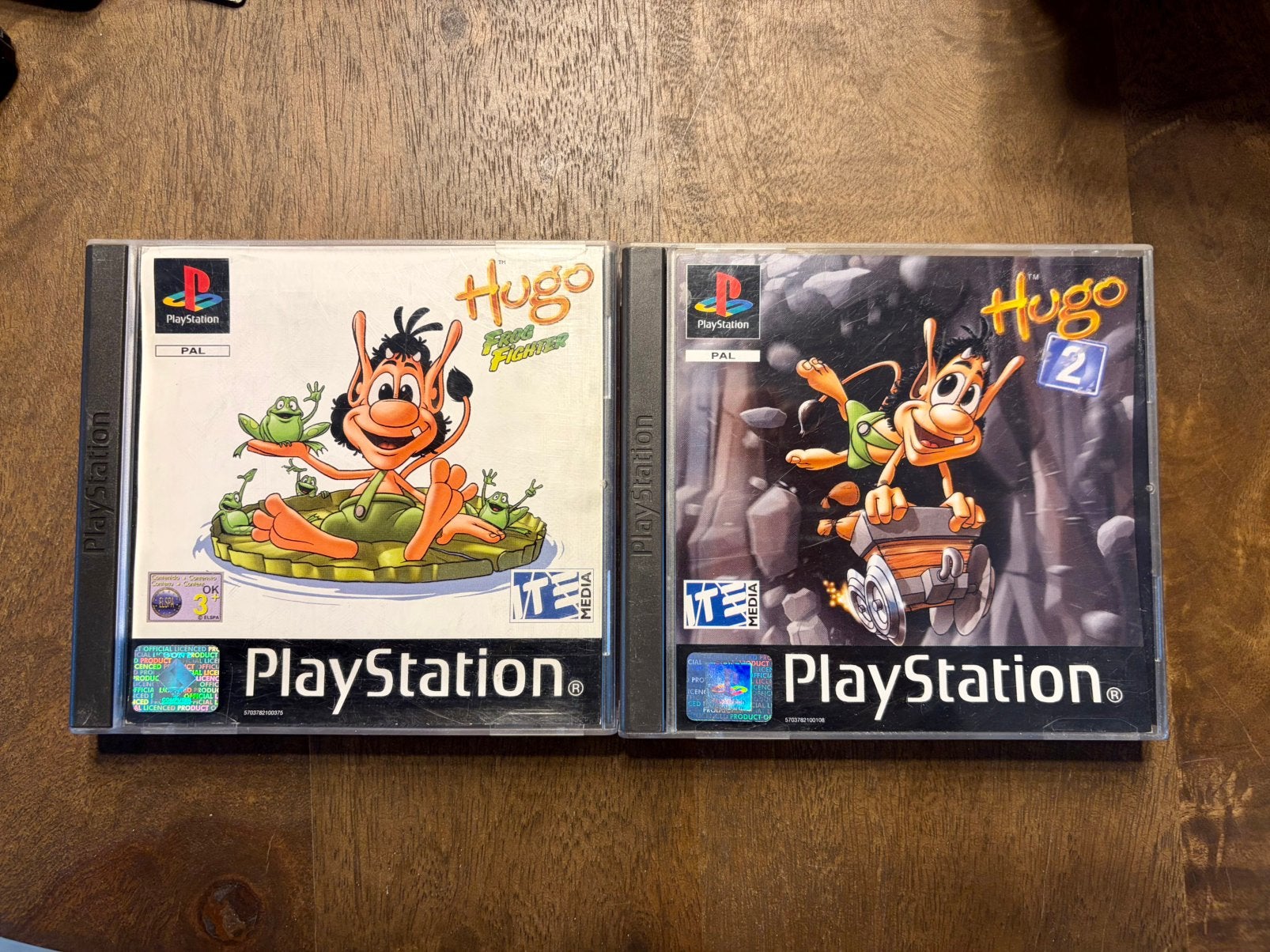 Hugo 2 en Hugo Frog Fighter voor PlayStation 1, Spelcomputers en Games, Games | Sony PlayStation 1, Gebruikt, 1 speler, Ophalen of Verzenden
