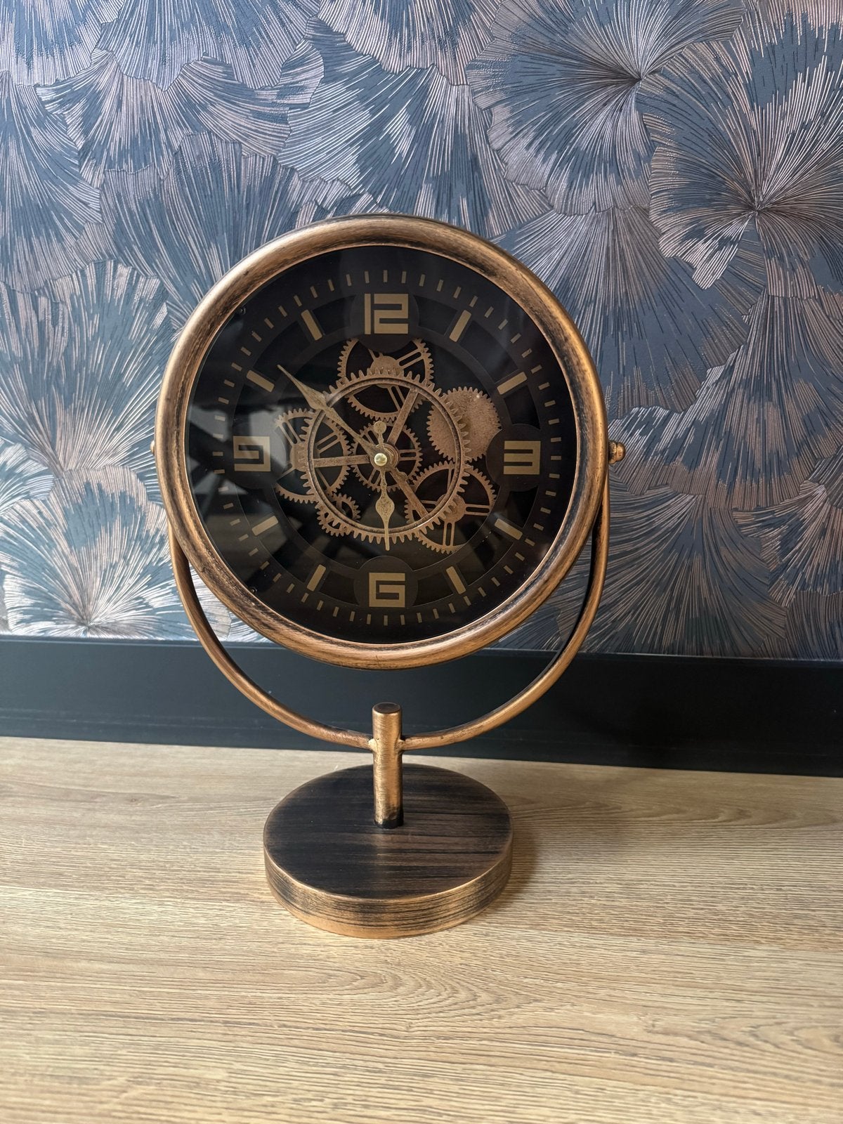 Decoratieve Tafelklok Bronskleurig, Huis en Inrichting, Woonaccessoires | Klokken, Ophalen, Wandklok