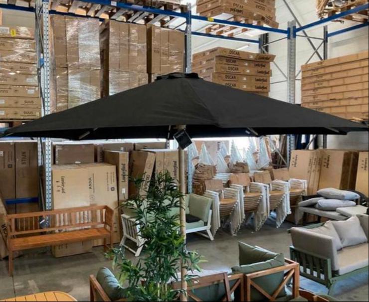 Nieuwe Parasol 3 meter zwart/groen in doos, Ophalen of Verzenden, Nieuw, 2 tot 3 meter