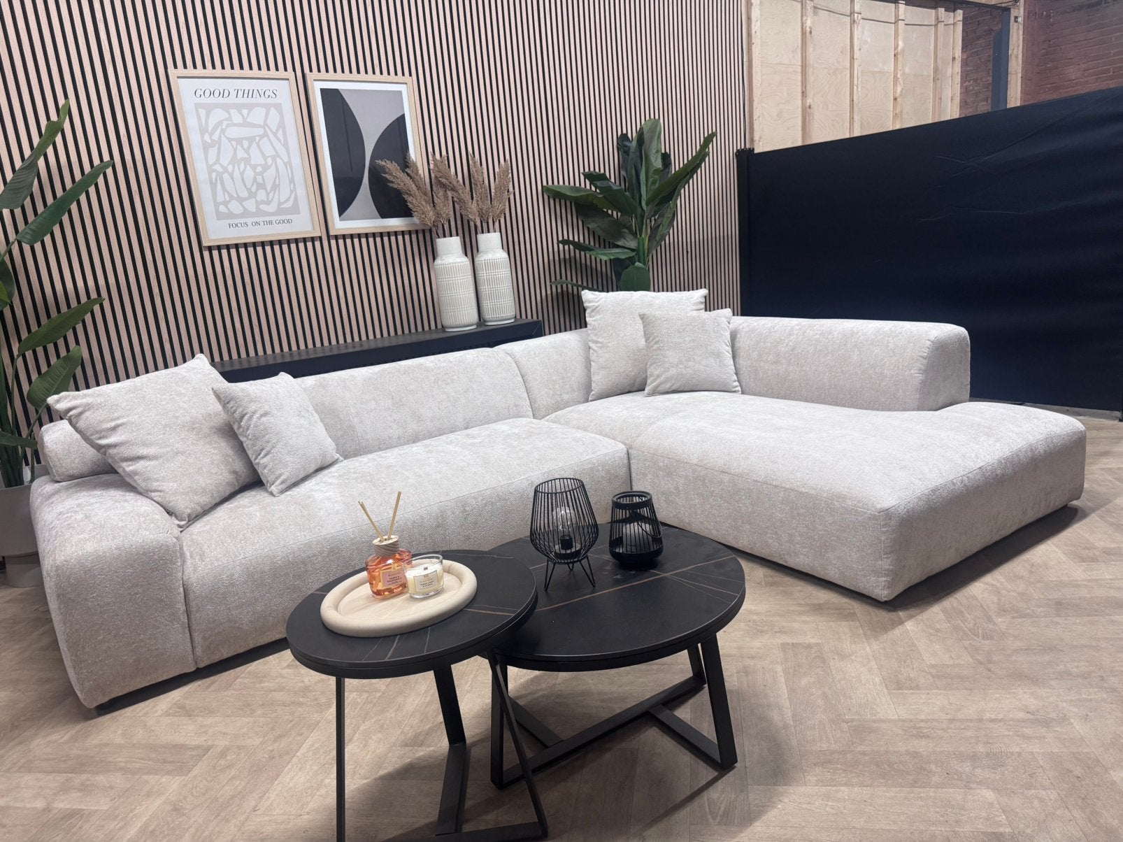NIEUW | Luxe Japandi Design Hoekbank - Zandbeige - 315x225
