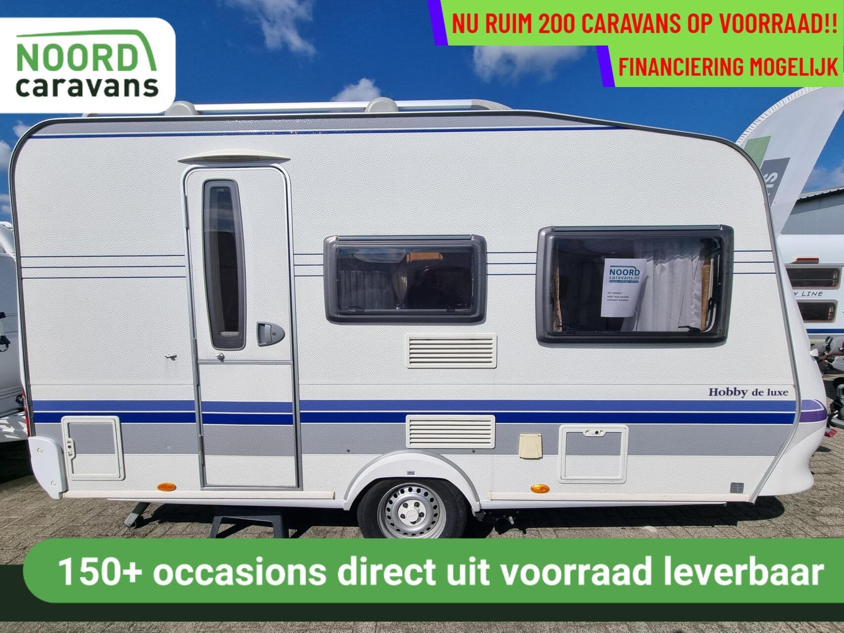Hobby De luxe 400 MOVER + DWARSBED + FIETSENDRAGER 2x, Caravans en Kamperen, Caravans, Mover, Hobby, Bedrijf, 750 - 1000 kg