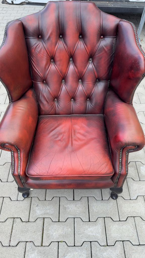 Chesterfield Set: 2 Fauteuils en 1 Driepersoonsbank, Huis en Inrichting, Banken | Bankstellen, Gebruikt, Rechte bank, Driepersoons