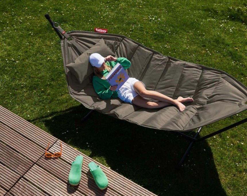 Fatboy hangmat taupe - nieuw in doos met kussen en hoes, Tuin en Terras, Hangmatten, Ophalen of Verzenden, Nieuw, Eenpersoons