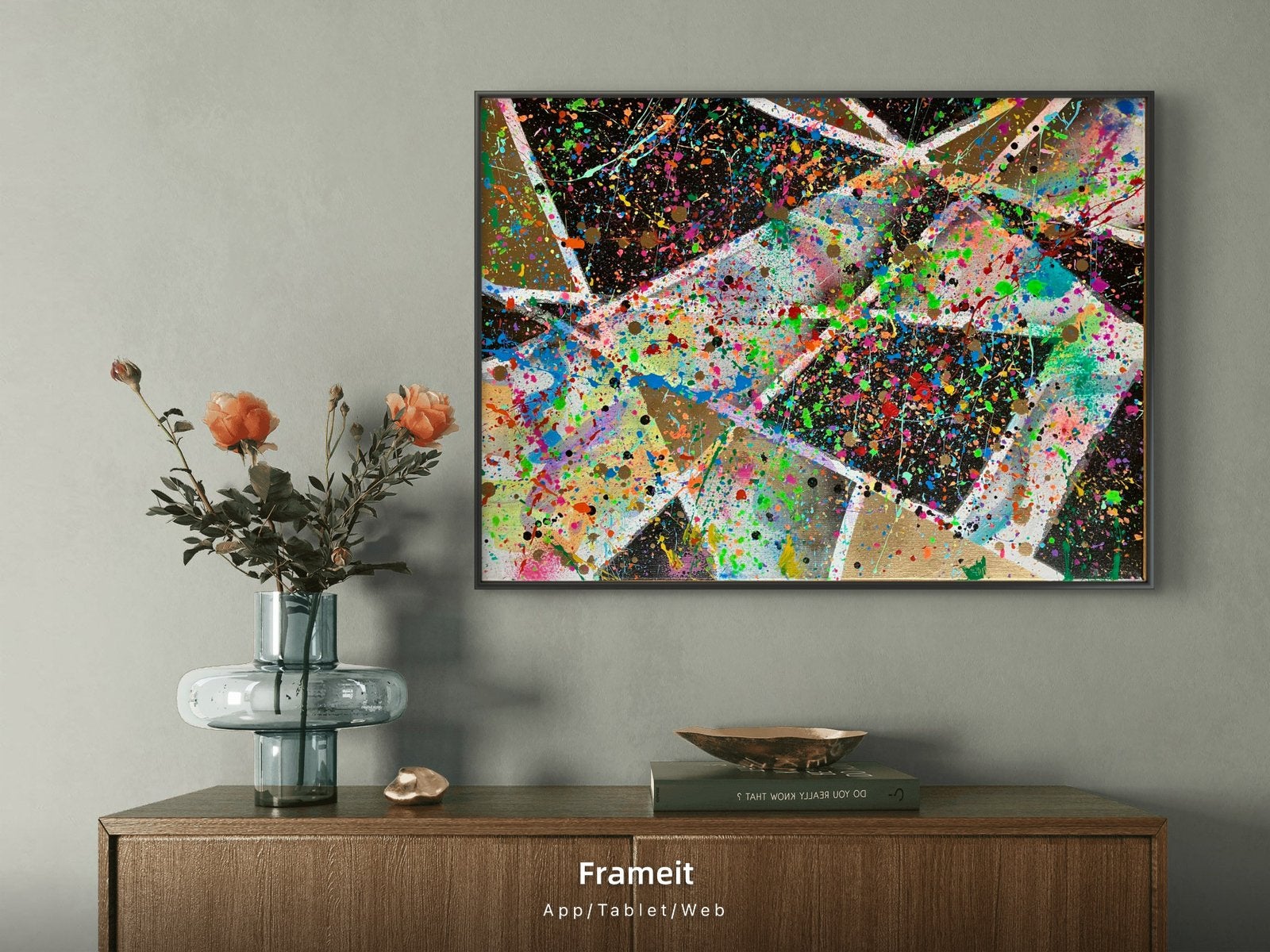 Origineel schilderij van JS-US, afmeting 75cm x 55cm, Antiek en Kunst, Ophalen