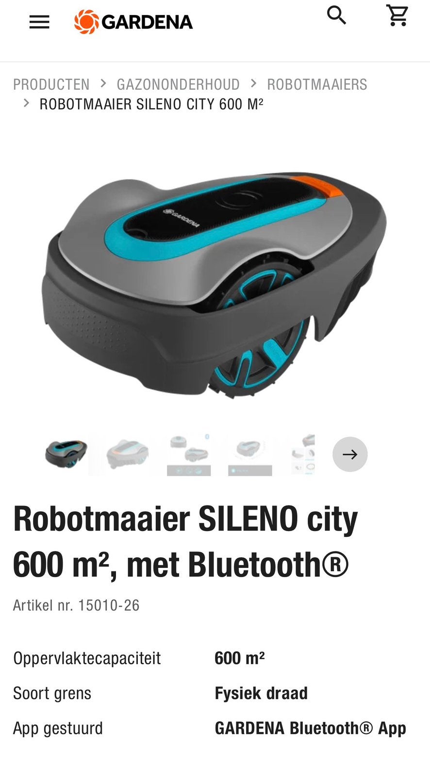 Te koop: Gardena Robotmaaier + laadstation/garage + gateway, Tuin en Terras, Ophalen of Verzenden, Zo goed als nieuw, Minder dan 20 cm