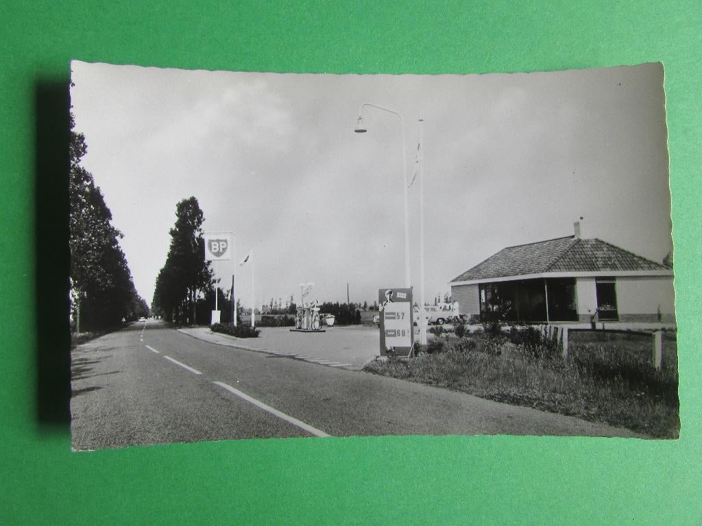 Terwispel - Bruggelaan met tankstation 1967, Verzamelen, Ophalen of Verzenden, 1960 tot 1980, Ongelopen, Friesland