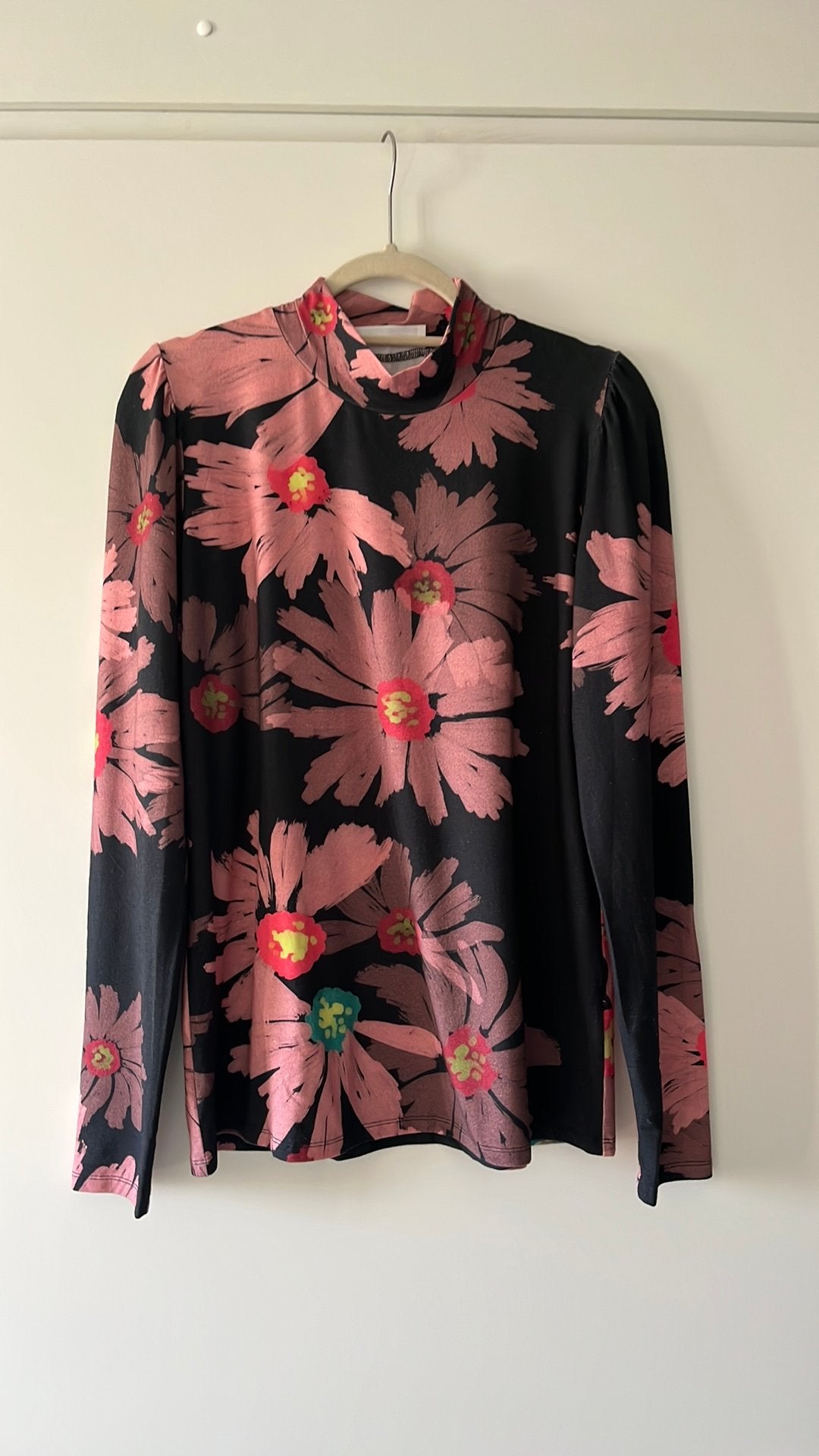 POM Amsterdam coltop 44 zwart/rose/bruin e.d., Kleding | Dames, Maat 42/44 (L), Zo goed als nieuw, Lange mouw, Meerkleurig
