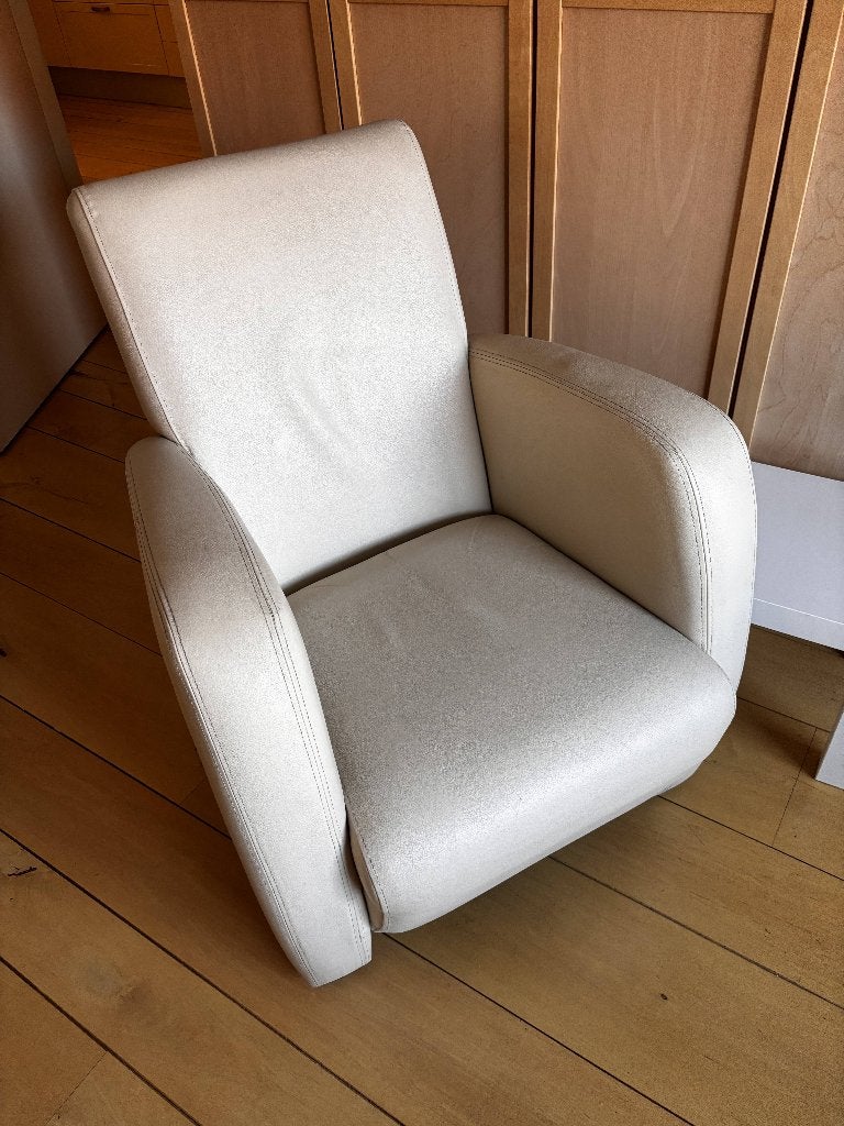 Een leren fauteuil, Huis en Inrichting, Fauteuils, Ophalen, Gebruikt, 50 tot 75 cm, Leer