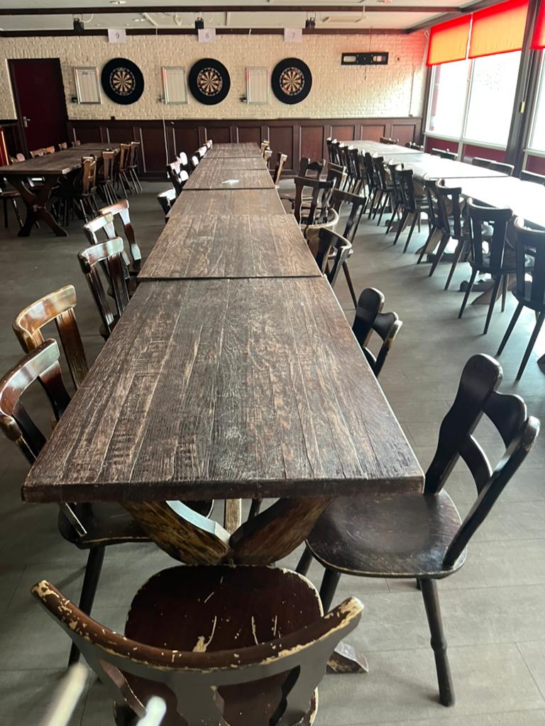 Te koop div maten kantine tafels eiken 5cm dik, Huis en Inrichting, Tafels | Eettafels, Ophalen, Gebruikt