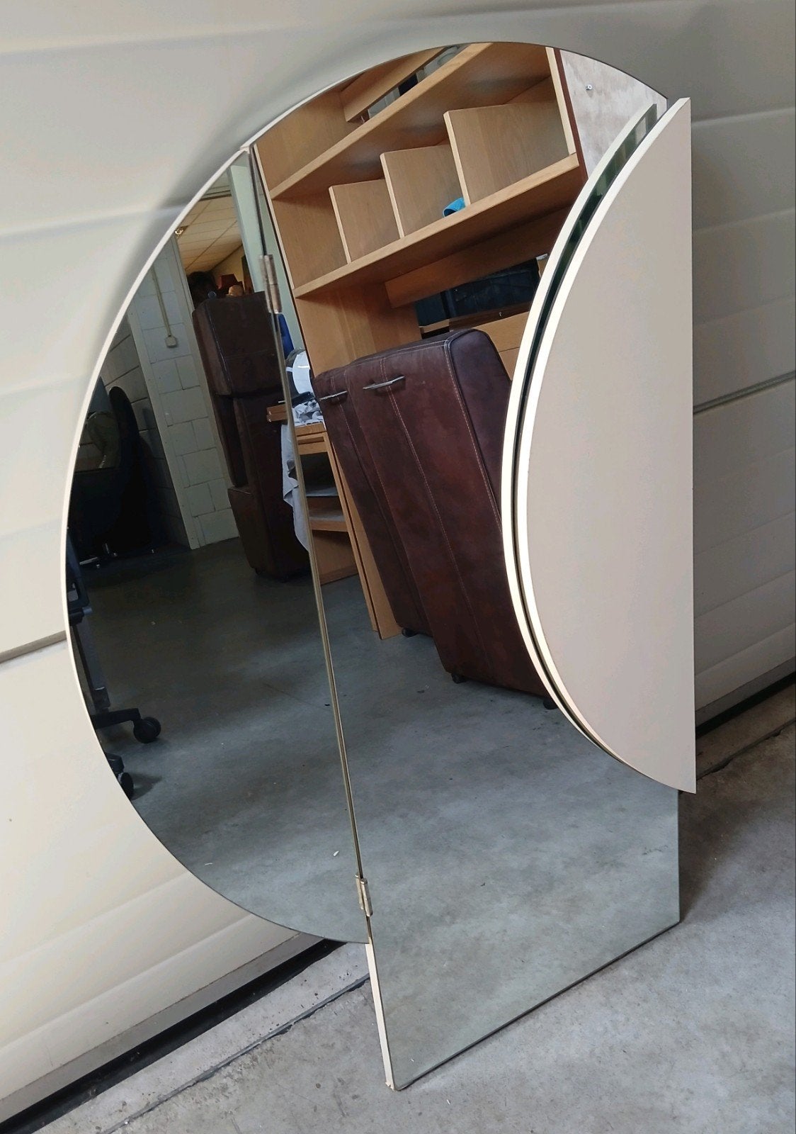 Vintage Drieluik Spiegel - Art Deco Stijl, Huis en Inrichting, Woonaccessoires | Spiegels, Ophalen, Gebruikt, 100 tot 150 cm, 75 tot 100 cm