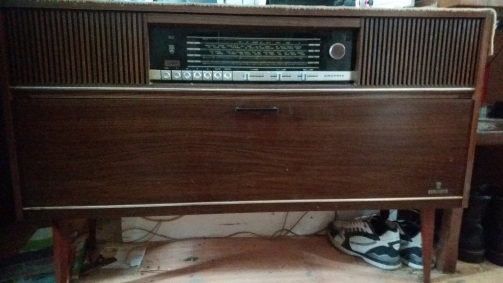 Vintage Grundig radio meubel + platenspeler, Ophalen, Gebruikt, Radio