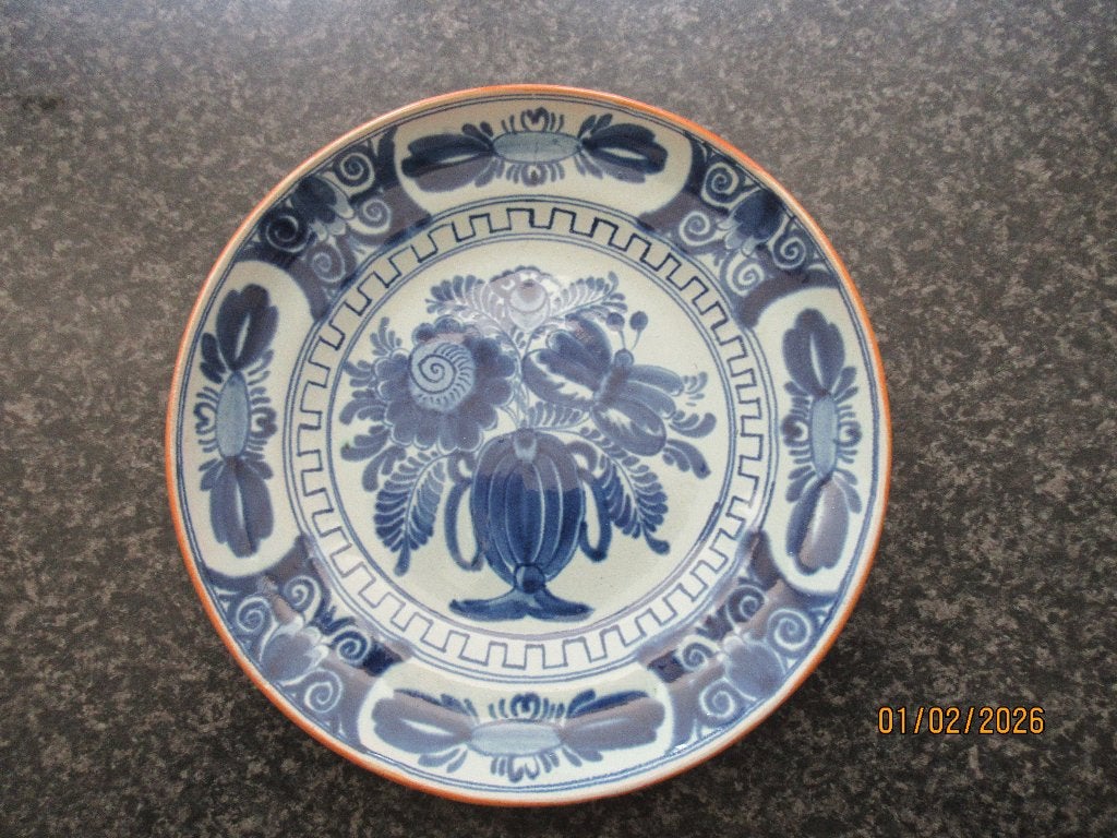 OUD DELFTS BLAUW BORD- DE PORCELEYNE CLAEUW, Antiek en Kunst, Antiek | Wandborden en Tegels, Ophalen of Verzenden