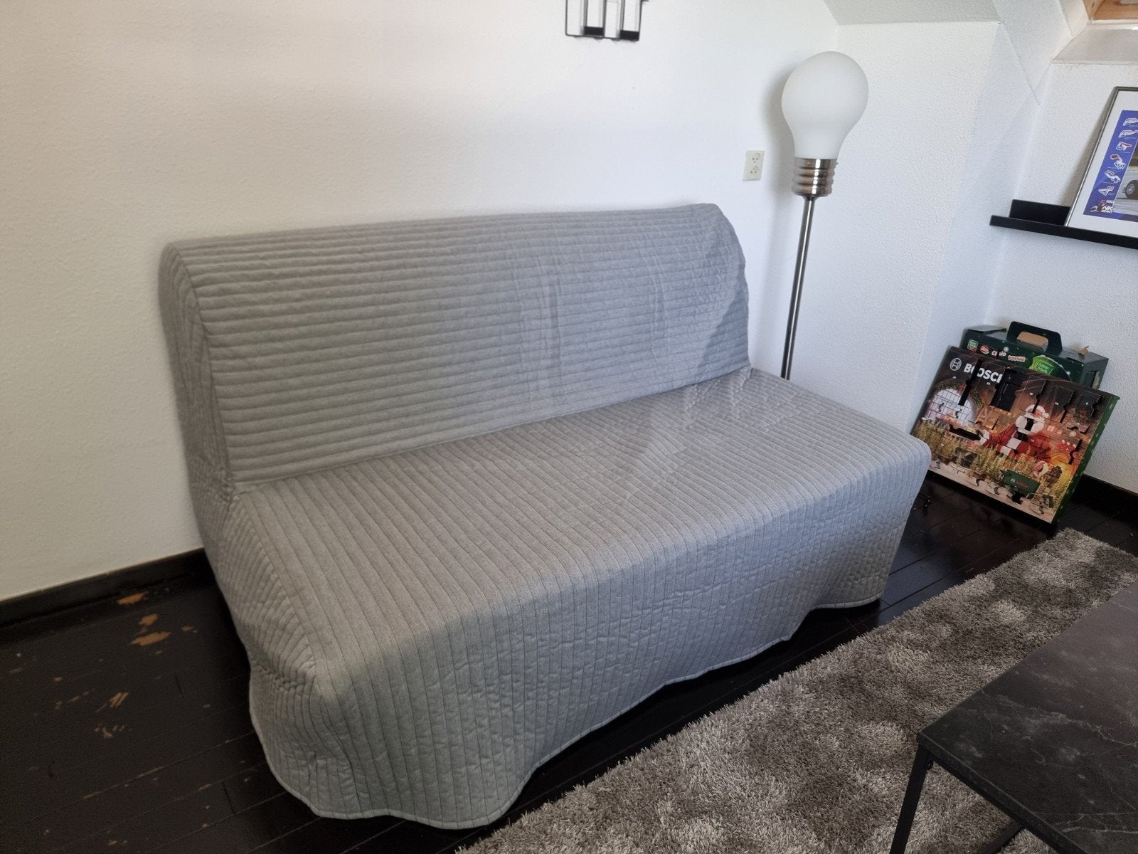 IKEA Beddinge slaapbank met grijze hoes, Huis en Inrichting, Ophalen, Tweepersoons, 140 cm