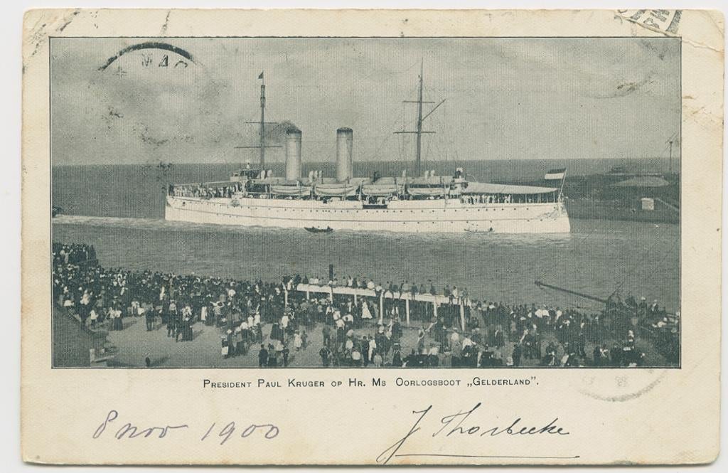Oorlogsschip Gelderland Marine 1900 boot, Verzenden, Voor 1920, Gelopen, Noord-Holland