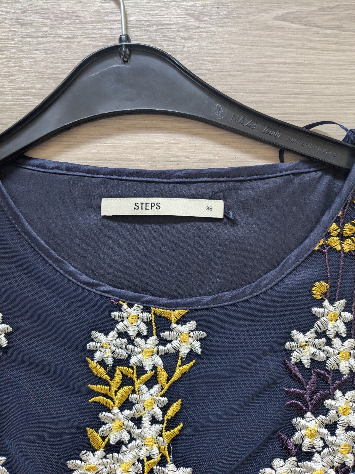 Steps jurk met bloemenborduursel, maat 36, Blauw, Ophalen of Verzenden, Zo goed als nieuw, Steps