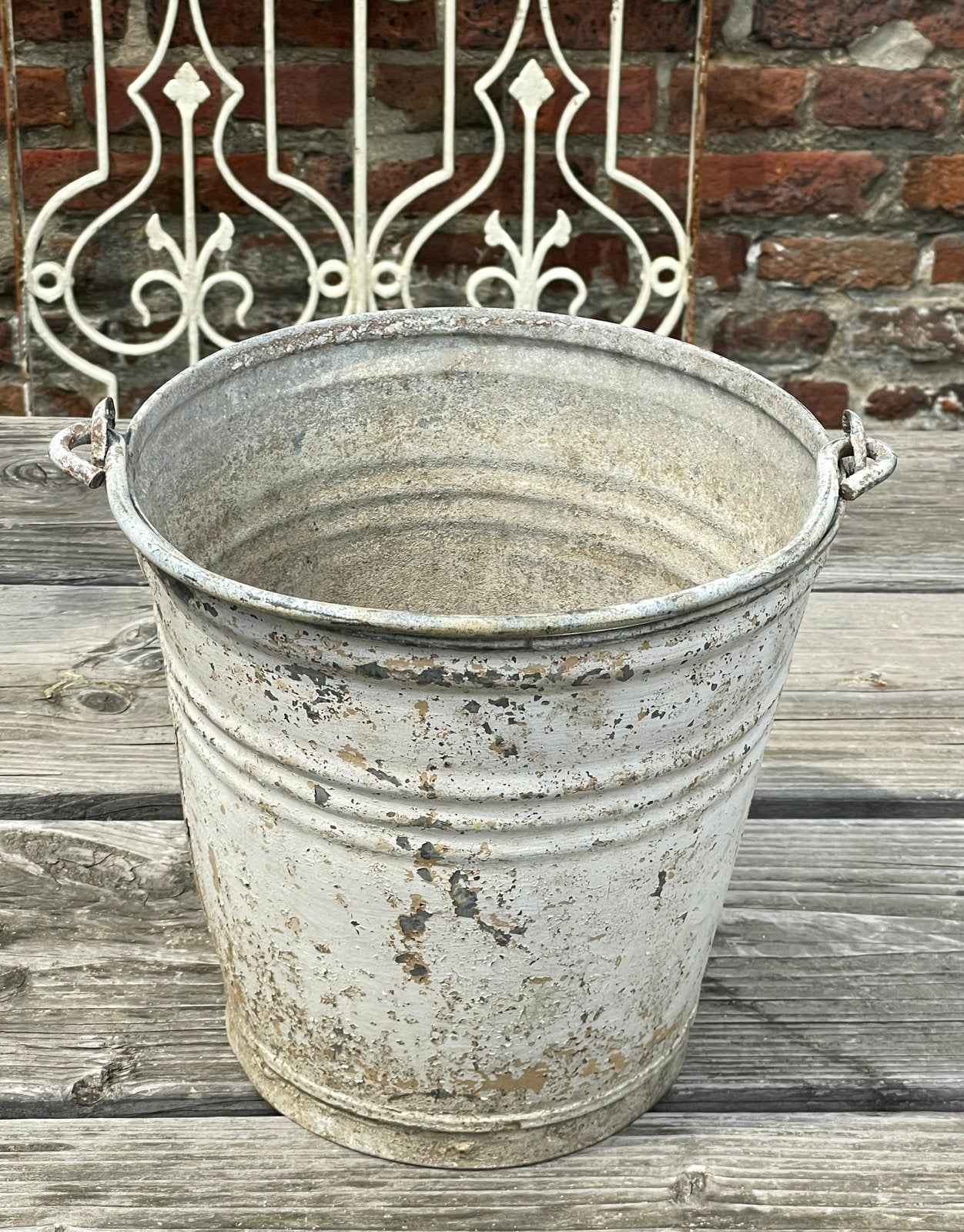 Brocante oude zinken emmer ( tussen maatje ), Ophalen of Verzenden