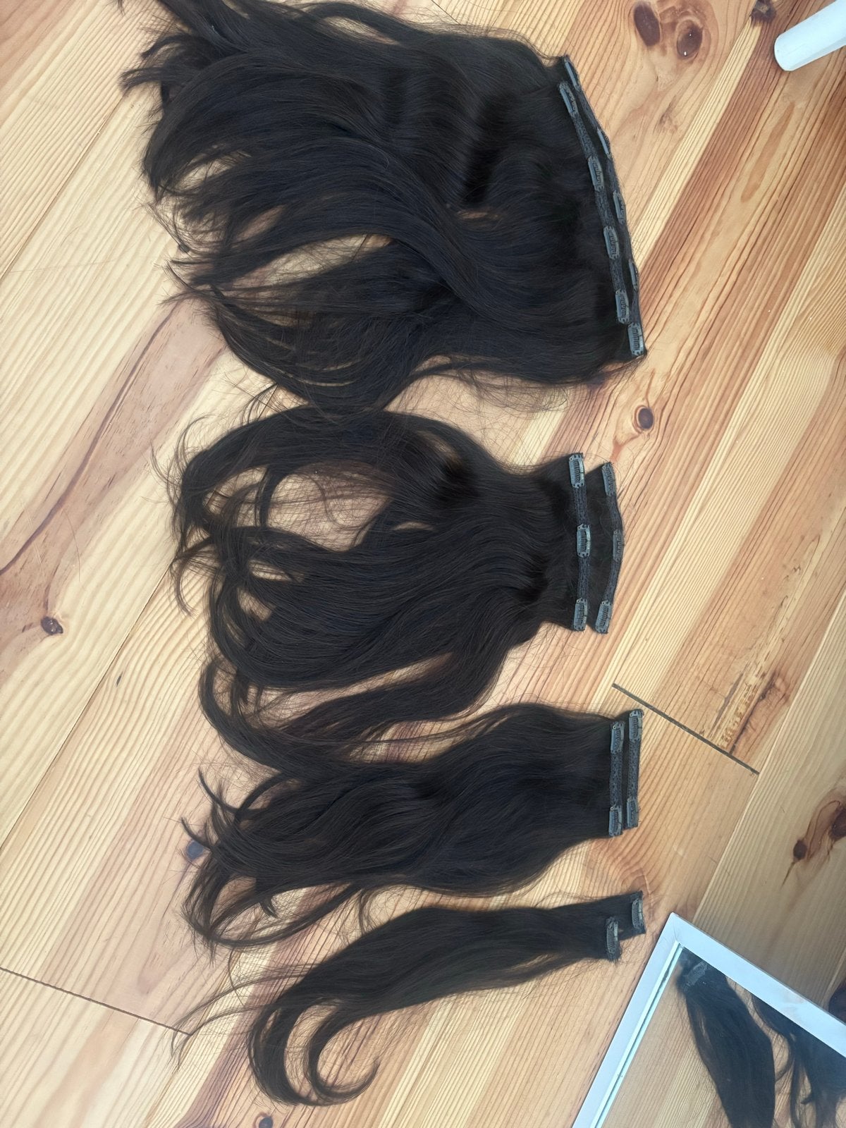 Zasha Hair Clip-in Extensions Espresso Bruin 40cm 170g, Ophalen of Verzenden, Zo goed als nieuw, Pruik of Haarverlenging