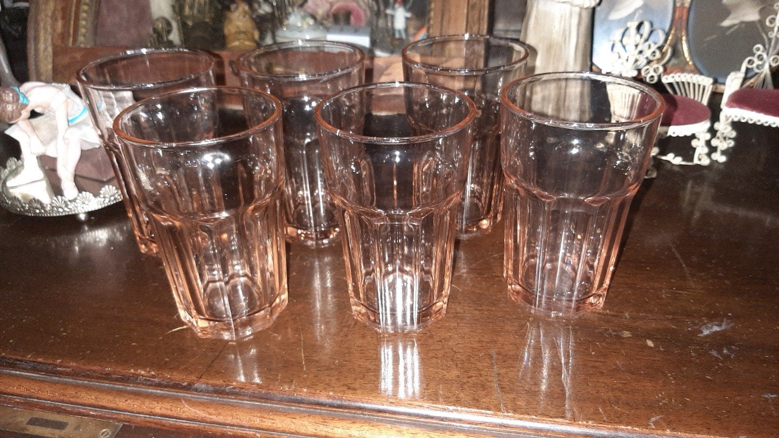 Glazen ikea groot roze 6 voor 2 euro, Ophalen of Verzenden