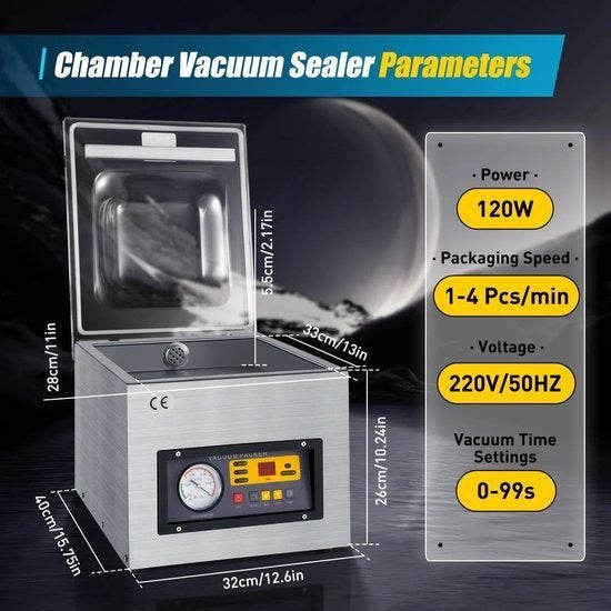 Kamervacuümsealer – Vacuümsealer – Vacumeermachine, Corvance B.V., Verzenden, Nieuw, Corvancebol@gmail.com