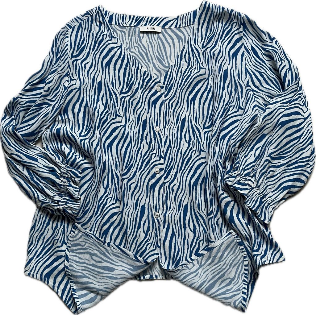 Blouse Anna, Verzenden, Zo goed als nieuw, Maat 38/40 (M), Blauw