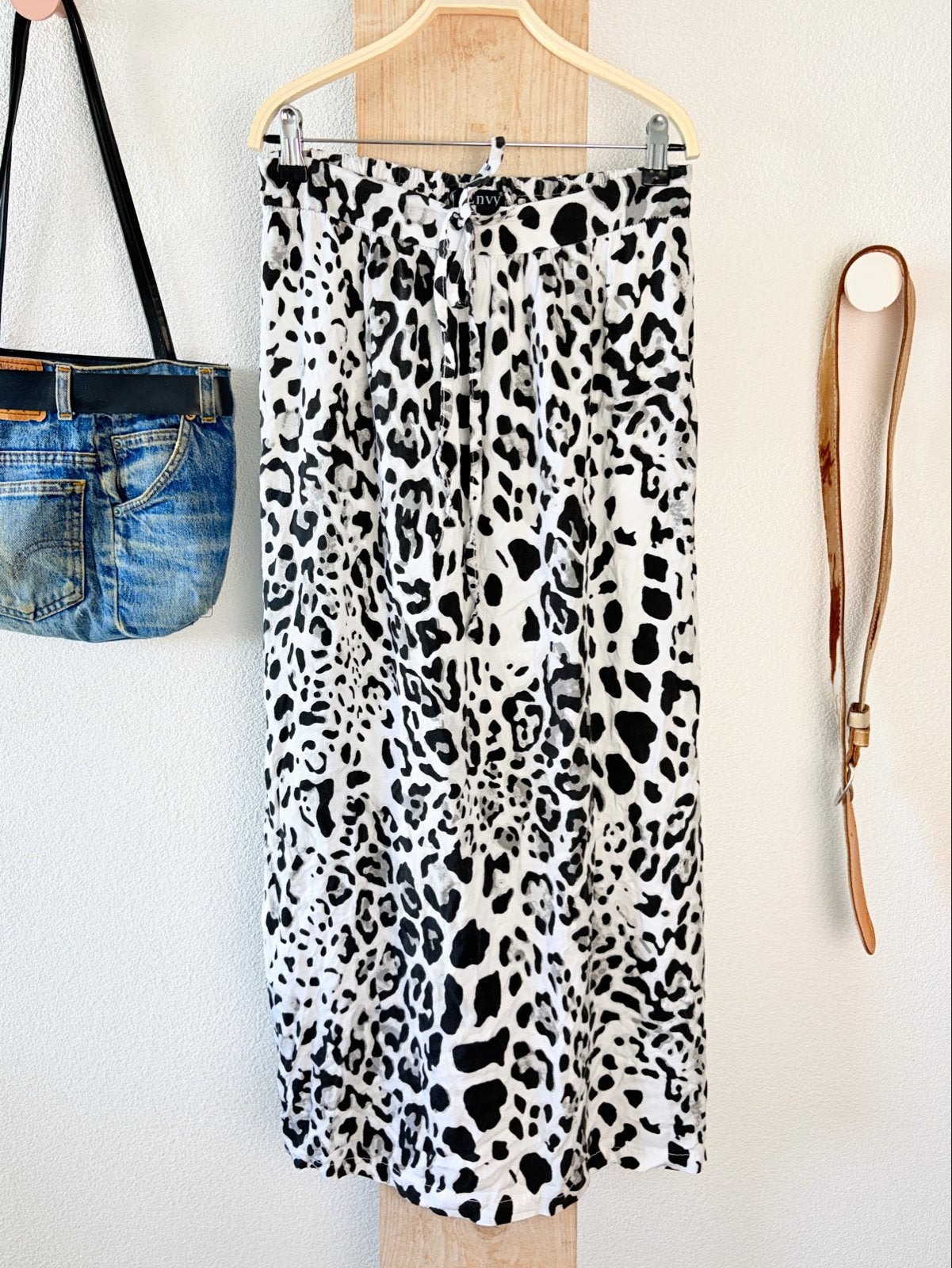 Envy Collection Luipaardprint Maxi Rok - Zwart/Wit, Maat 38/40 (M), Verzenden, Zwart, Zo goed als nieuw