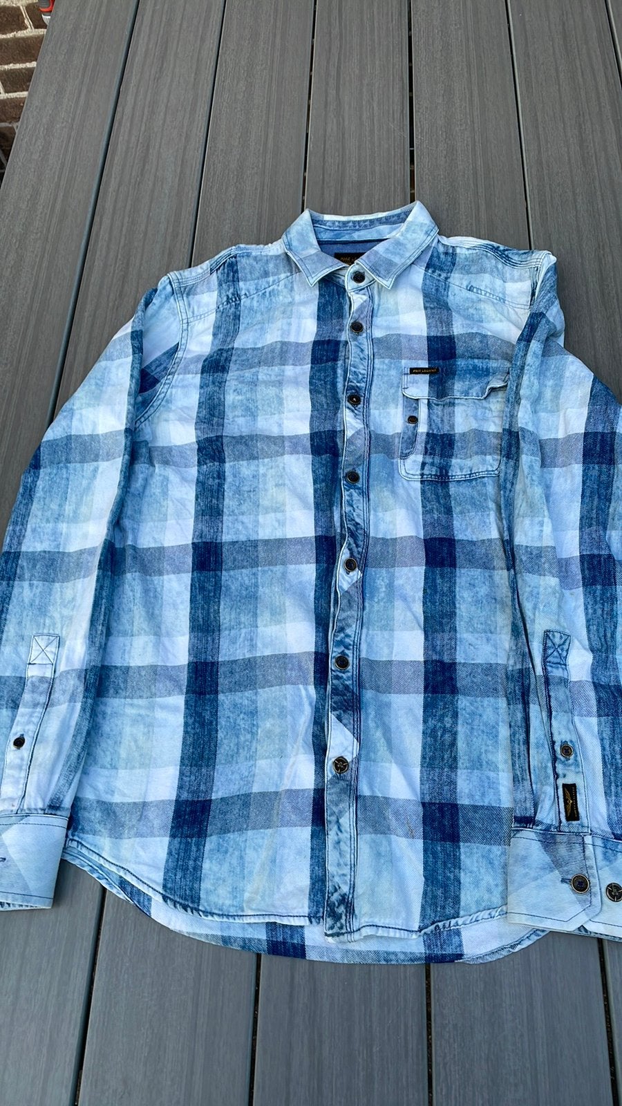 PME LEGEND. OVERHEMD MAAT M BLAUW WIT, Kleding | Heren, Overhemden, Ophalen of Verzenden, Zo goed als nieuw, Blauw, Halswijdte 41/42 (L)