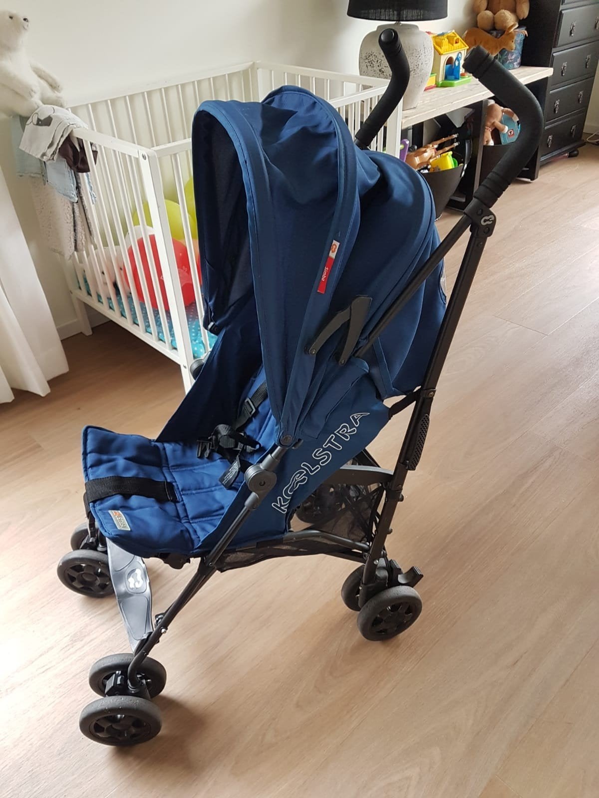 Mooie Koelstra buggy, blauw., Ophalen, Zo goed als nieuw, Regenhoes