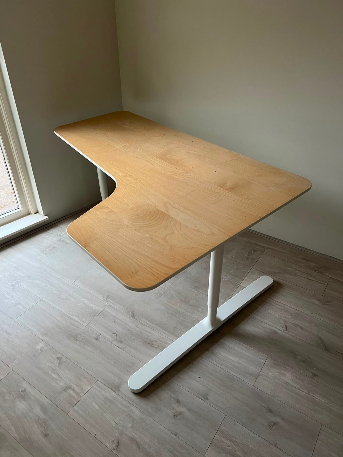 IKEA bureau L-vorm, Huis en Inrichting, Bureaus, Ophalen, 160 cm, Spaanplaat of MDF, Zo goed als nieuw