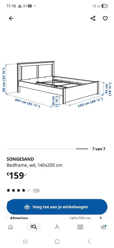 Ikea Sonesand bed
met matras, Ophalen, Zo goed als nieuw, Eenpersoons, Hoogslaper