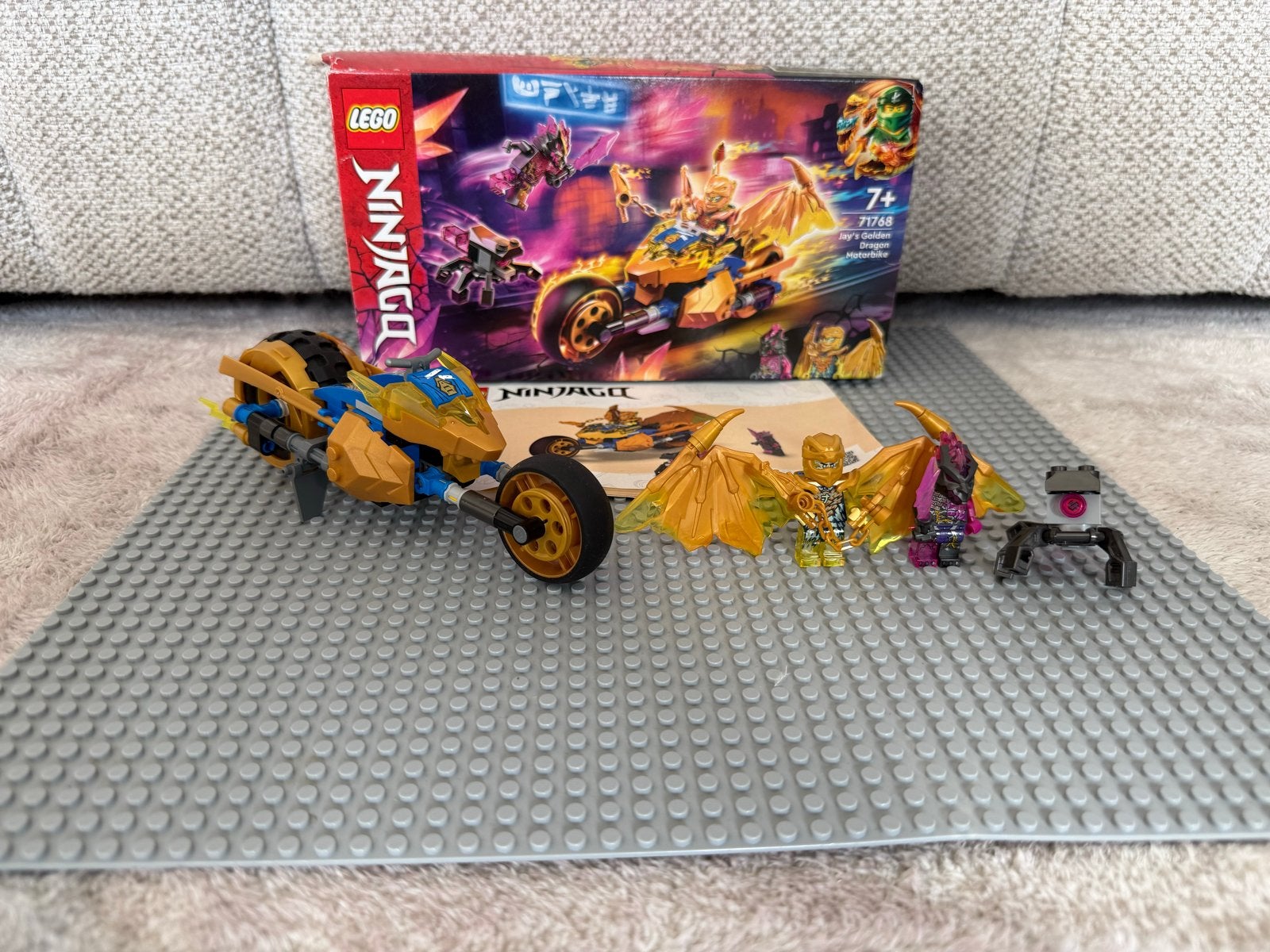 Lego Ninjago 71768 Jay's Gouden Drakenmotor, Lego, Ophalen of Verzenden, Zo goed als nieuw, Compleet