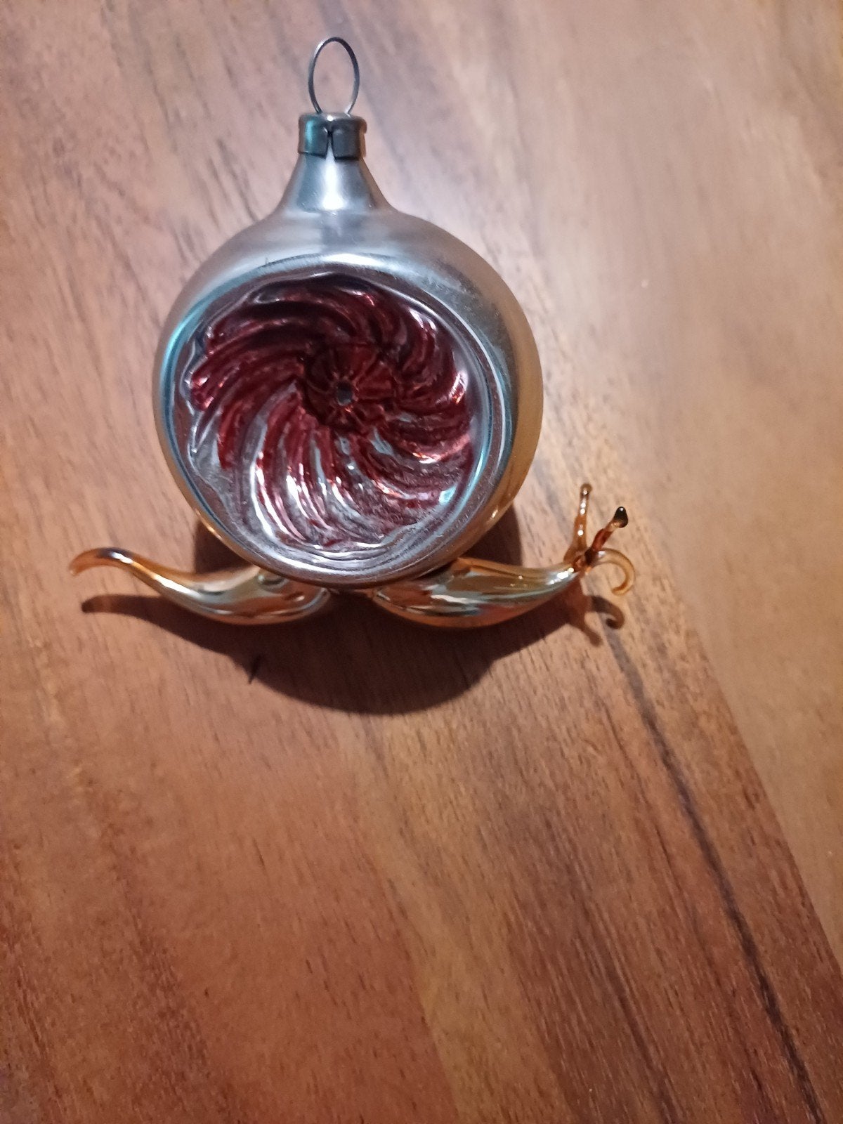 Vintage glazen kerstbal Slak Kerst, Verzenden