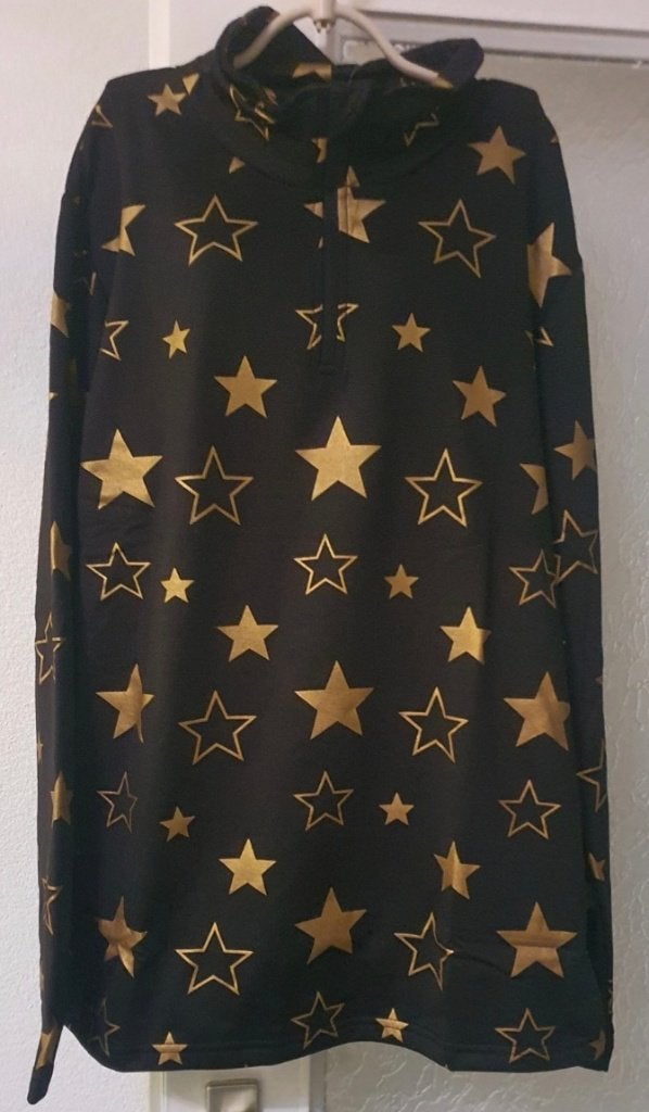 Prachtige ski top met gouden sterren maat: L+XL, Kleding | Dames, Zwart, Maat 42/44 (L), Nieuw, Ophalen of Verzenden