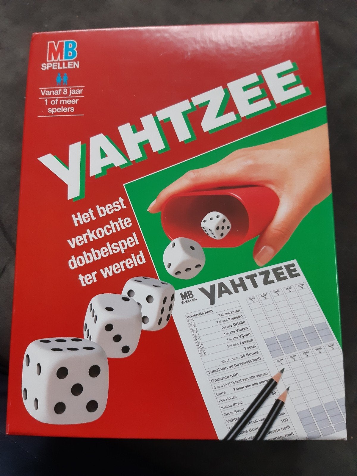 Yahtzee spel van MB, Hobby en Vrije tijd, Gezelschapsspellen | Bordspellen, Ophalen of Verzenden, Zo goed als nieuw