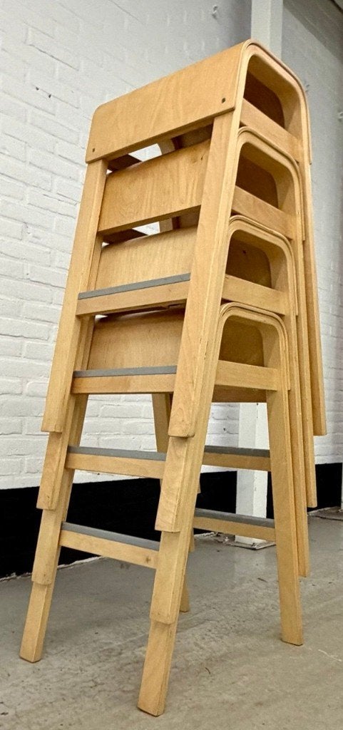 4 vintage IKEA ‘Salve’ barkrukken, Gebruikt, ., 60 tot 90 cm, Ophalen of Verzenden