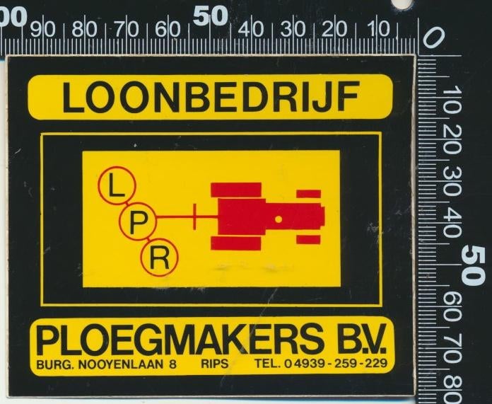 Sticker: Loonbedrijf Ploegmakers - Rips (2), Ophalen of Verzenden, Zo goed als nieuw, Bedrijf of Vereniging