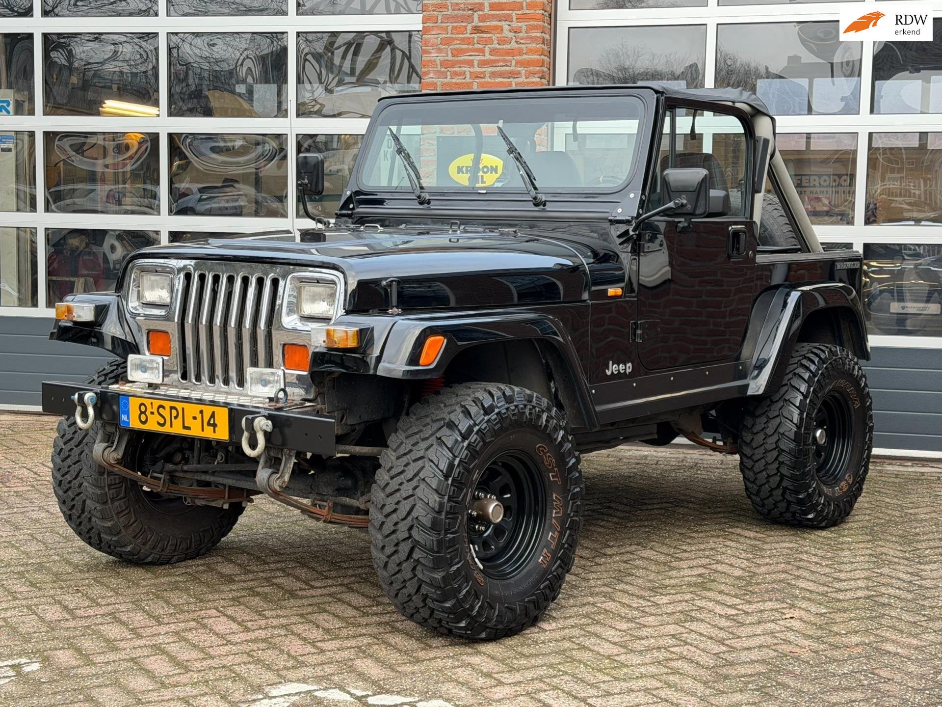 Jeep Wrangler 4.0i Softtop incl. bikintop, Auto's, Jeep, Gebruikt, Zwart, Zwart, Leder