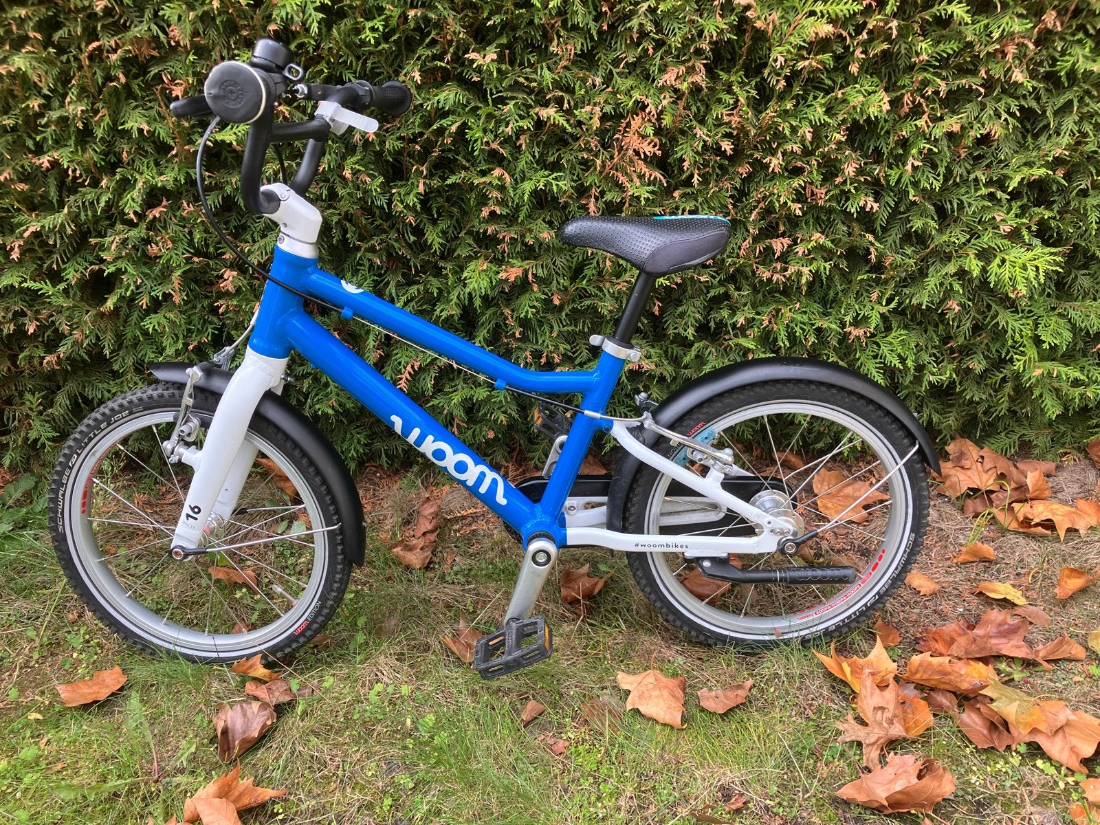 Woom 3 kinderfiets - 16 inch - Blauw, Fietsen en Brommers, Ophalen of Verzenden, Zo goed als nieuw, Terugtraprem, 16 tot 20 inch